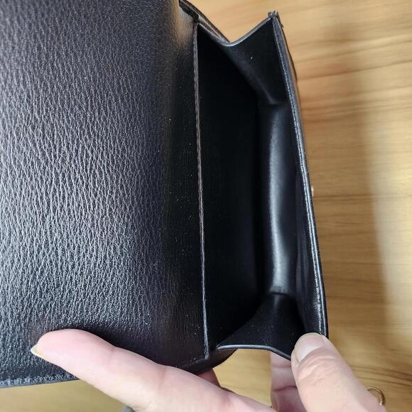 NEW YORK YANKEES Black Leather WALLET LADIES WRISTLET ORGANIZER CLUTCH W Straps - Picture 5 of 8